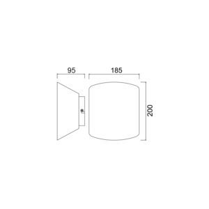 Lampada da parete Asimetric 6221 Disegno tecnico Mantra Illuminazione luceledcom