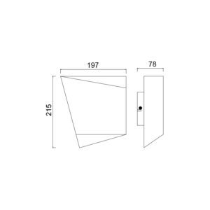Lampada da parete Asimetric Disegno tecnico Mantra illuminazione luceledcom