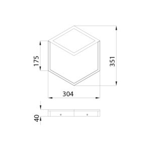 Lampada da parete Kubick Nero 26W Disegno tecnico Mantra Illuminazione luceledcom