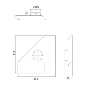 Lampada da parete Luppi Disegno tecnico Mantra Illuminazione luceledcom