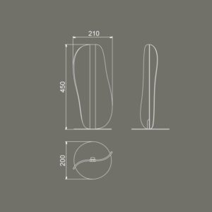 Lampada da tavolo Bianca disegno tecnico mantra illuminazione luceledcom