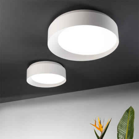 Lampada a soffitto Lira bianco ambientazione Ondaluce luceledcom