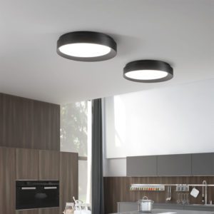 Lampada a soffitto Lira nero ambientazione Ondaluce luceledcom