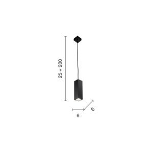 Lampada a sospensione Aloa PC Disegno tecnico Ondaluce luceledcom