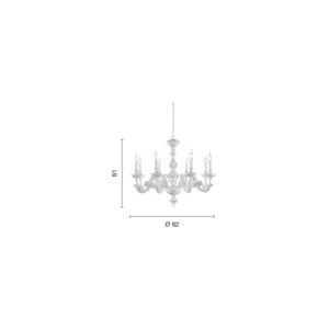 Lampada a sospensione Agata_8 Disegno tecnico Ondaluce luceledcom