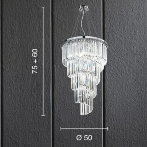 Lampada a sospensione Alexander GR Disegno tecnico Ondaluce luceledcom