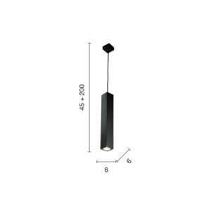 Lampada a sospensione Aloa GR Disegno tecnico Ondaluce luceledcom