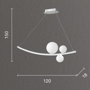 Lampada a sospensione Altalena disegno tecnico ondaluce luceledcom