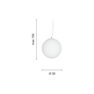 Lampada a sospensione Area 30 Disegno tecnico Ondaluce luceledcom