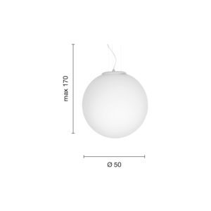 Lampada a sospensione Area 50 Disegno tecnico Ondaluce luceledcom