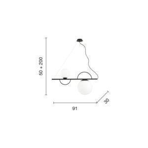 Lampada a sospensione Birds disegno tecnico ondaluce luceledcom