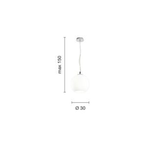 Lampada a sospensione Bola 30 Disegno tecnico Ondaluce luceledcom