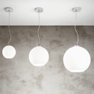 Lampada a sospensione Bola Ambientazione Bianco Ondaluce luceledcom