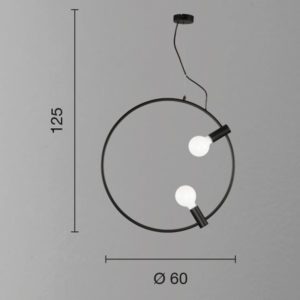 Lampada a sospensione Bolla 2 Disegno tecnico Ondaluce luceledcom