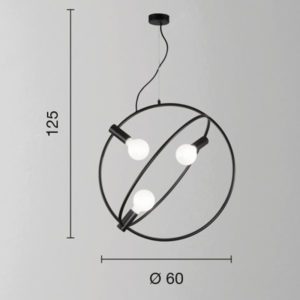 Lampada a sospensione Bolla 3 Disegno tecnico Ondaluce luceledcom