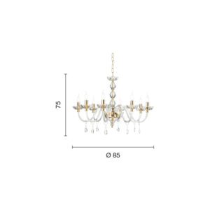 Lampada a sospensione Brigida_8 Disegno tecnico Ondaluce luceledcom