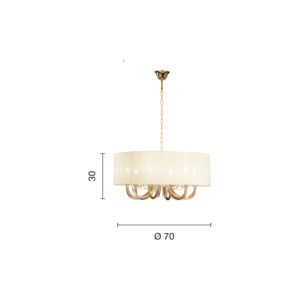 Lampada a sospensione Castro_6 Disegno tecnico Ondaluce luceledcom