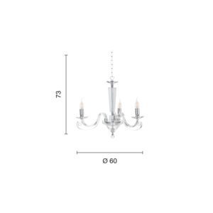 Lampada a sospensione Cherubini 3 Disegno tecnico Ondaluce luceledcom