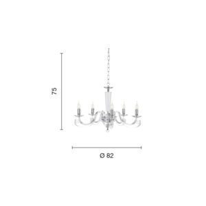 Lampada a sospensione Cherubini 5 Disegno tecnico Ondaluce luceledcom