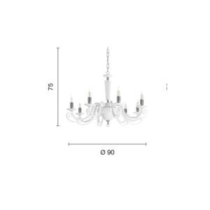 Lampada a sospensione Cherubini 8 Disegno tecnico Ondaluce luceledcom