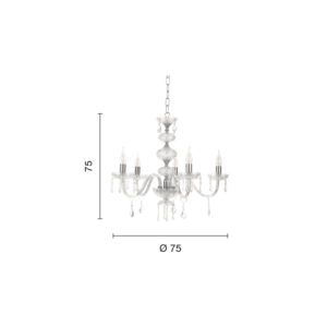 Lampada a sospensione Dallas 5 Disegno tecnico Ondaluce luceledcom