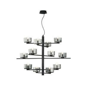 Lampada a sospensione Figaro 12 Nero Ondaluce luceledcom
