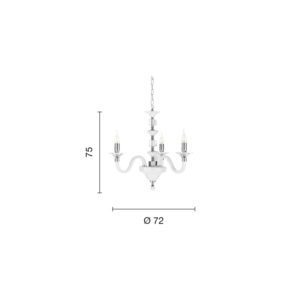 Lampada a sospensione Gala 3 Disegno tecnico Ondaluce luceledcom