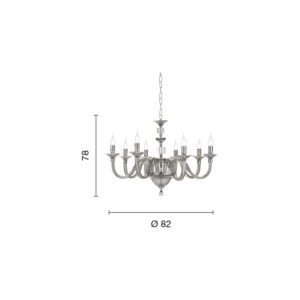 Lampada a sospensione Gala 8 Disegno tecnico Ondaluce luceledcom