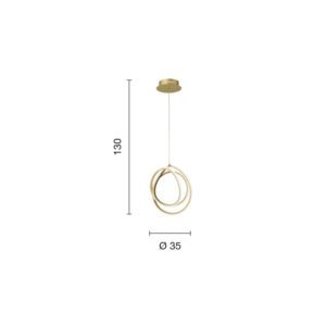 Lampada a sospensione Golden 35 Disegno tecnico Ondaluce luceledcom