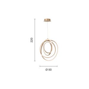 Lampada a sospensione Golden 50 Disegno tecnico Ondaluce luceledcom