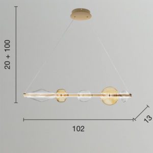 Lampada a sospensione Kirk Disegno tecnico Ondaluce luceledcom