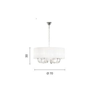 Lampada a sospensione Leira_6 Disegno tecnico ondaluce luceledcom