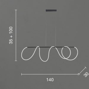 Lampada a sospensione Line GR Disegno tecnico Ondaluce luceledcom