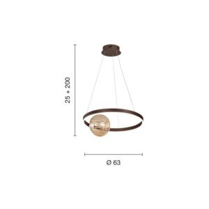 Lampada a sospensione Lisboa PC Disegno tecnico Ondaluce lucelecom