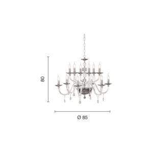 Lampada a sospensione Livia_12 Disegno tecnico Ondaluce luceledcom