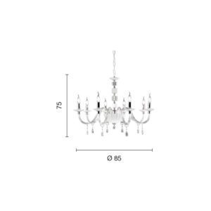 Lampada a sospensione Livia_8 Disegno tecnico Ondaluce luceledcom