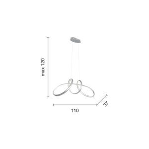 Lampada a sospensione Lumen 110 Disegno tecnico Ondaluce luceledcom