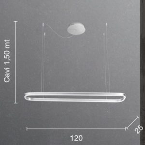 Lampada a sospensione Minus Disegno tecnico Ondaluce luceledcom
