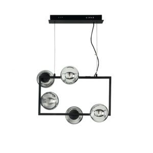 Lampada a sospensione Monile Rett 5 Nero ondaluce luceledcom
