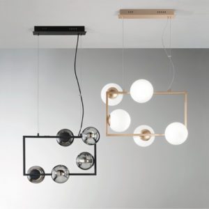 Lampada a sospensione Monile Rett 5 ambientazione ondaluce luceledcom