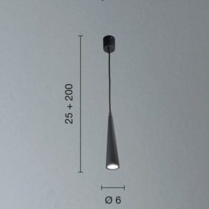 Lampada a sospensione Noa_25 Disegno tecnico Ondaluce luceledcom