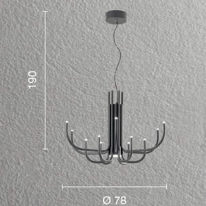 Lampada a sospensione Nouveau Disegno tecnico Ondaluce luceledcom