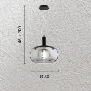 Lampada a sospensione Oval disegno tecnico Ondaluce luceledcom
