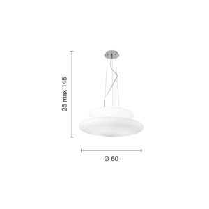 Lampada a sospensione Pagoda 60 Disegno tecnico Ondaluce luceledcom