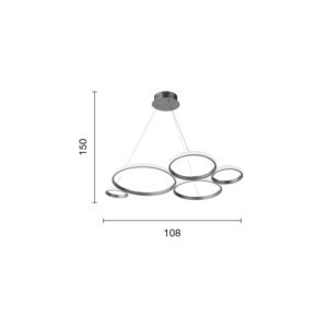 Lampada a sospensione Pois Disegno tecnico Ondaluce luceledcom