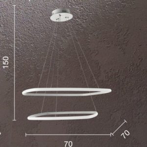 Lampada a sospensione Quadra 2 Disegno tecnico Ondaluce luceledcom