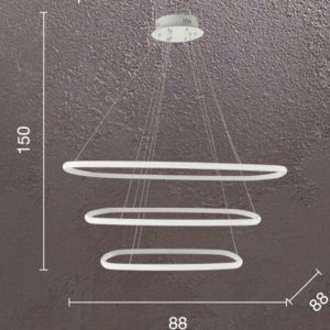 Lampada a sospensione Quadra 3 Disegno tecnico Ondaluce luceledcom