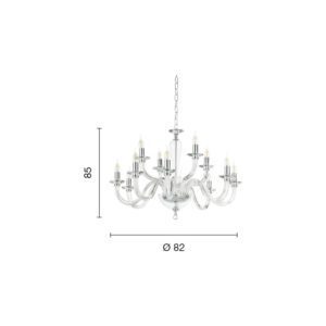 Lampada a sospensione Ravel 12 Disegno tecnico Ondaluce luceledcom