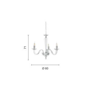 Lampada a sospensione Ravel 3 Disegno tecnico Ondaluce luceledcom