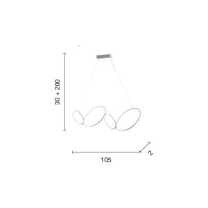 Lampada a sospensione Rice Disegno Tecnico Ondaluce luceledcom